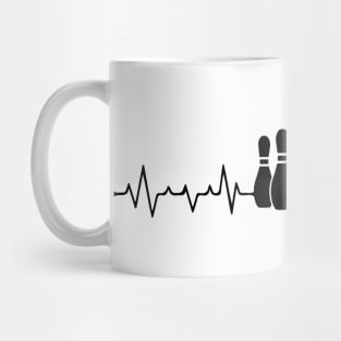 Bowling Pin Heartbeat Ball Bowling Lover Gifts Party, Bowler Heartbeat Tee Mug